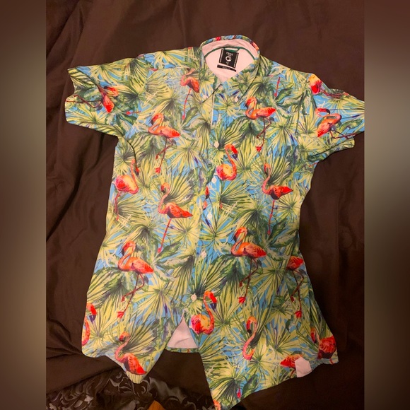 Fried Denim NYC Other - Fried Denim NYC Hawaiian shirt with flamingo print